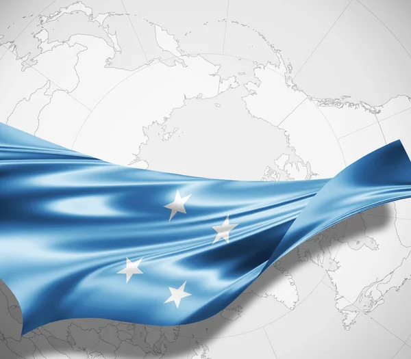 Flagge Von Mikronesien Mit Kopierplatz Für Ihren Text Illustration — Stockfoto