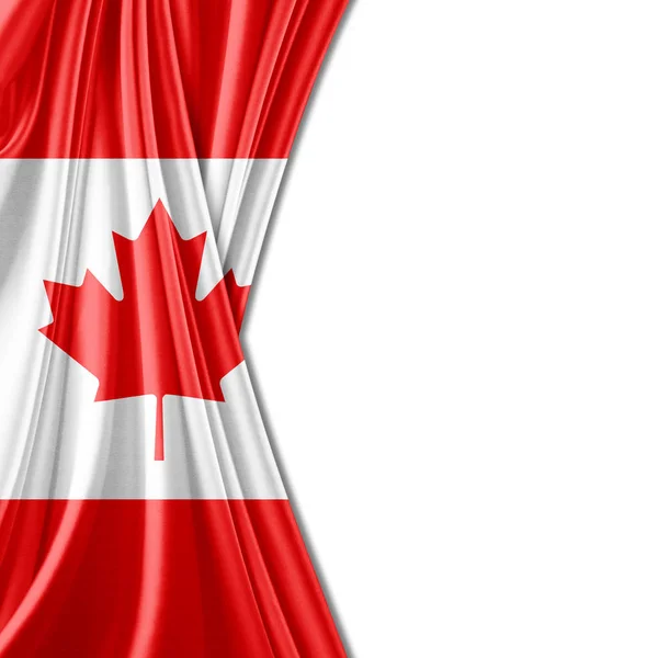 Flagge Von Kanada Mit Kopierplatz Für Ihren Text Auf Weißem — Stockfoto