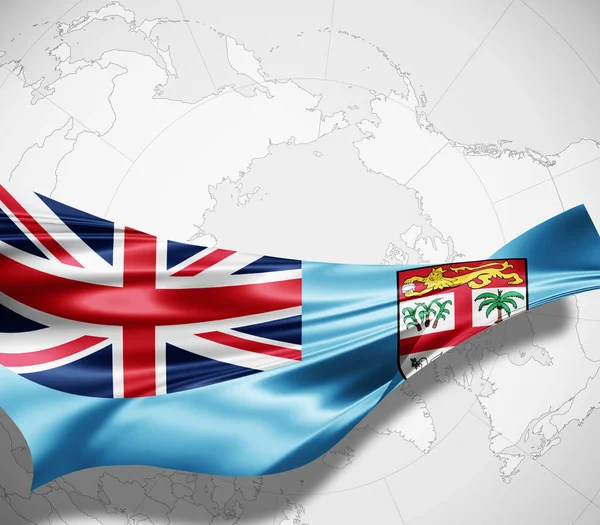 Vlag Van Fiji Met Kopie Ruimte Voor Tekst Illustratie — Stockfoto