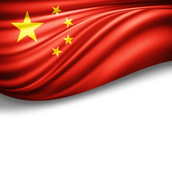 Σημαία Της Κίνας Αντίγραφο Χώρο Για Κείμενο Λευκό Φόντο Απεικόνιση — Φωτογραφία Αρχείου