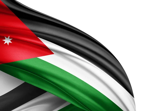 Vlag Van Jordanië Met Kopie Ruimte Voor Tekst Illustratie — Stockfoto