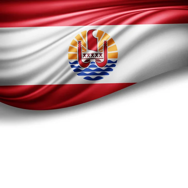 Bandiera Della Polinesia Francese Con Spazio Copia Del Testo Illustrazione — Foto Stock