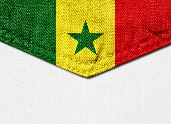 Senegal Flagge Aus Stoff Mit Kopierraum Für Text Oder Bilder — Stockfoto