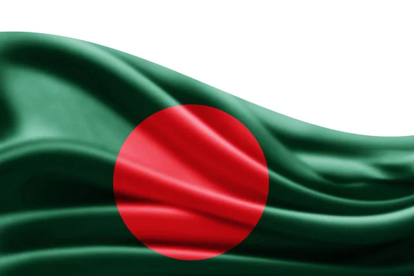 Flagge Von Bangladesh Mit Kopierplatz Für Ihren Text Auf Weißem — Stockfoto