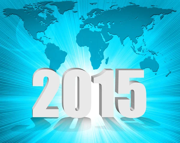 2015 World Map Number Background — Stock Photo, Image