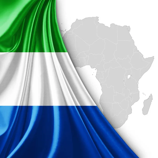 Vlag Van Sierra Leone Met Kopie Ruimte Voor Tekst Illustratie — Stockfoto