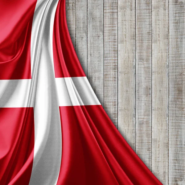 Bandeira Dinamarca Com Espaço Cópia Para Seu Texto Ilustração — Fotografia de Stock