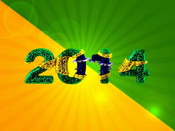 2014 Bandera Brasil Con Espacio Copia Para Texto Imágenes — Foto de Stock