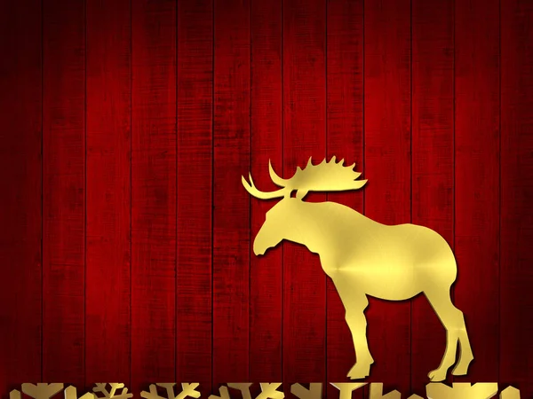 Christmas Snowflakes Reindeer Wood Background Texture — Stock Photo, Image