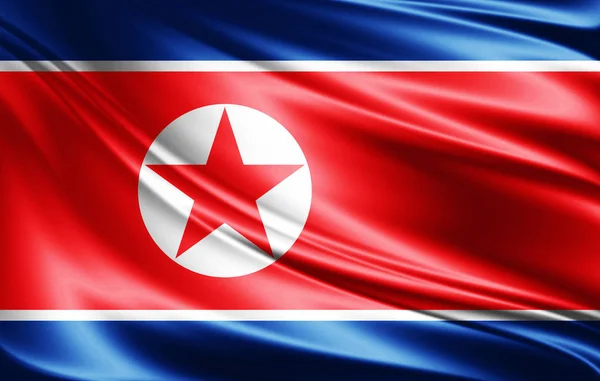 Flagge Nordkoreas Mit Kopierplatz Für Ihren Text Illustration — Stockfoto