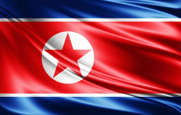 Bandeira Coreia Norte Com Espaço Cópia Para Seu Texto Ilustração — Fotografia de Stock