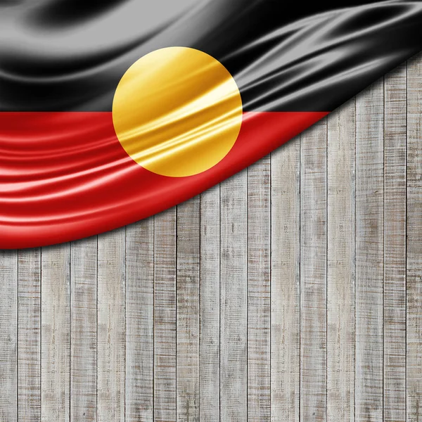 Flag of Aboriginal Australia   with copy space for your text  - 3D illustration