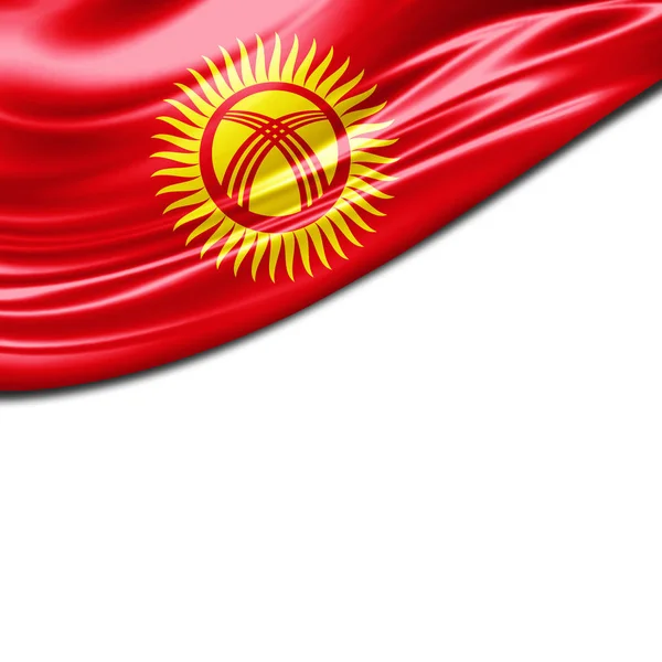 Flagę Kirgistanu Kopia Miejsce Twój Tekst Ilustracje — Zdjęcie stockowe