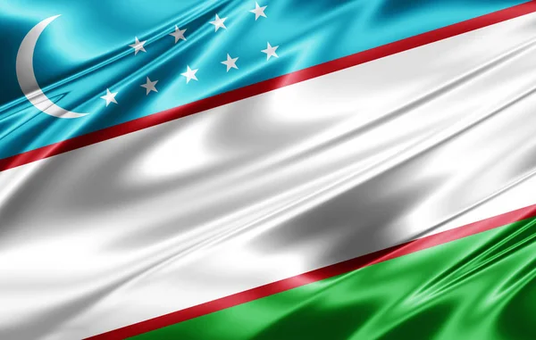 Vlag Van Oezbekistan Met Kopie Ruimte Voor Tekst Illustratie — Stockfoto