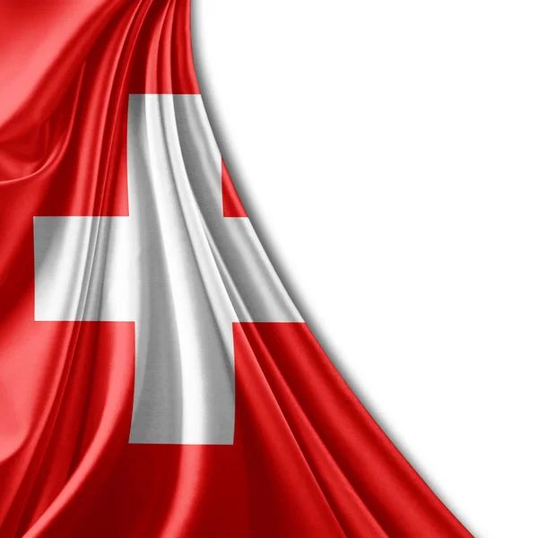 Schweiz Flagga Med Kopia Utrymme För Din Text Illustration — Stockfoto