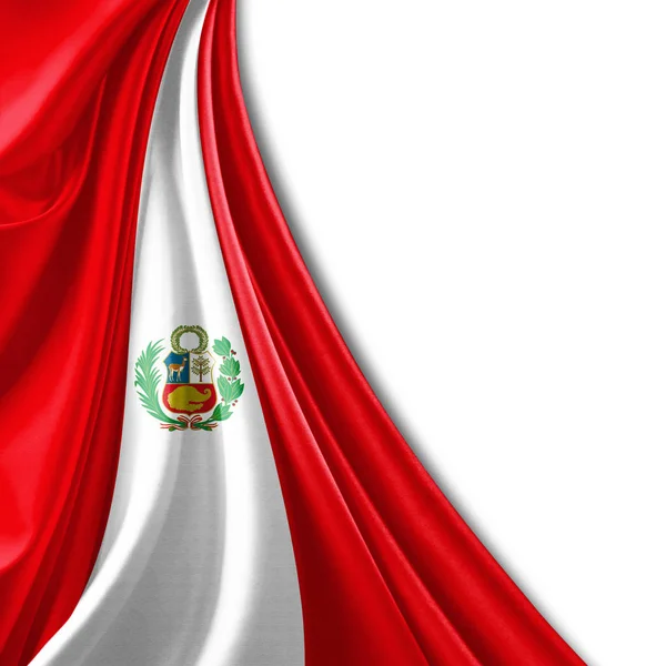 Vlag Van Peru Met Kopie Ruimte Voor Tekst Illustratie — Stockfoto