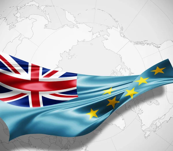 Bandera Tuvalu Con Espacio Copia Para Texto Ilustración — Foto de Stock