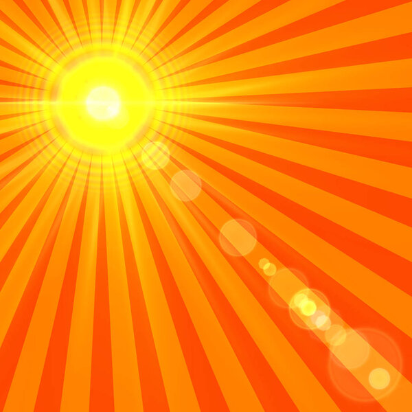 Abstract background with  sun glow  - Illustration