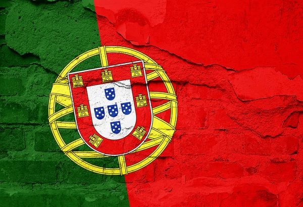 Portugal Flag Painted Old Wall Texture Illustration — Stock Photo, Image