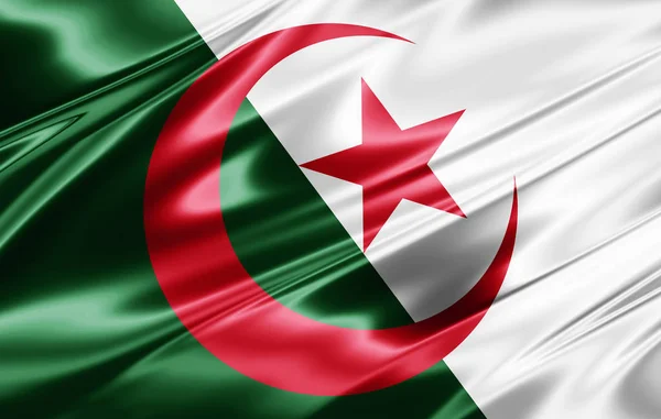 Vlag Van Algerije Met Kopie Ruimte Voor Tekst Illustratie — Stockfoto