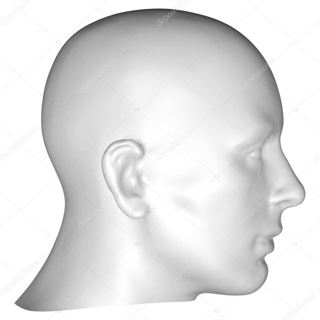  human head, abstract background - 3D illustration