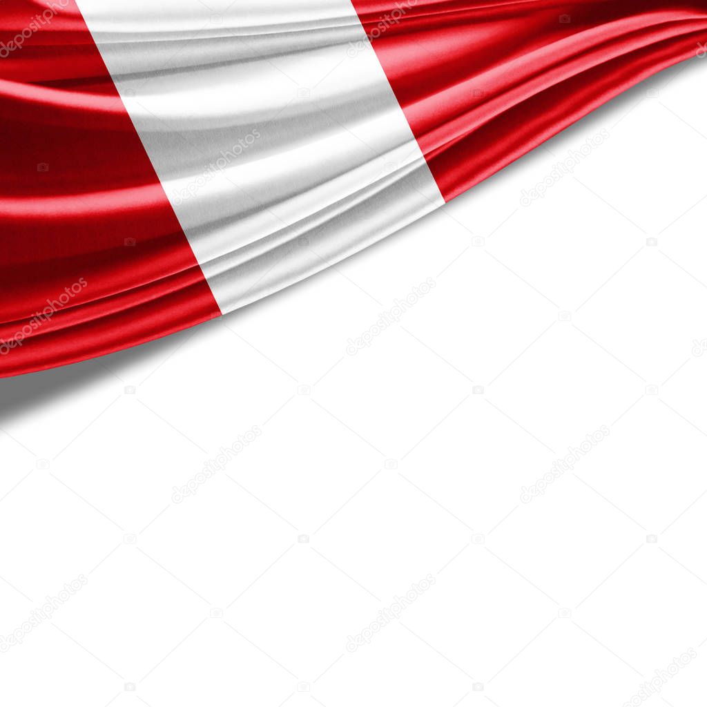 Flag of Peru  with copy space for your text  - 3D illustration    