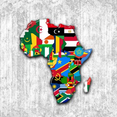 Afrika kıtası bayraklardan yapılmış, Illustration 