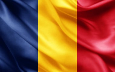 Çad bayrağı ile kopya alanı metin - 3d çizim için    