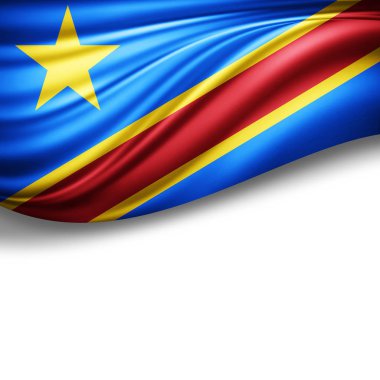 Metin - 3d çizim için kopya alanı ile Kongo Demokratik Cumhuriyeti bayrağı    