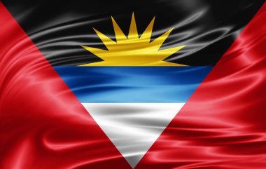 Antigua bayrağı ile kopya alanı metin - 3d çizim için    