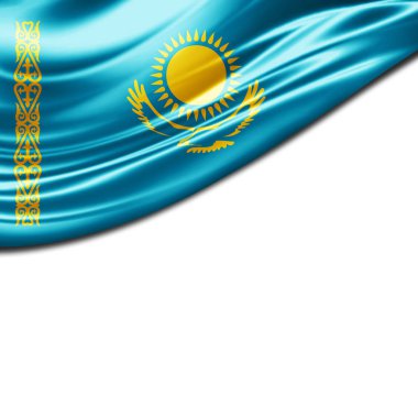 Kazakistan bayrağı ile kopya alanı metin - 3d çizim için    