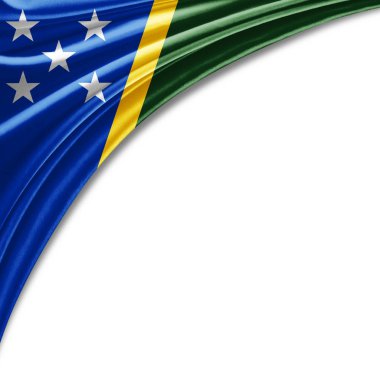 Solomon Adaları bayrağı ile kopya alanı metin - 3d çizim için    