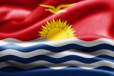 Kiribati bayrağı ile kopya alanı metin - 3d çizim için    