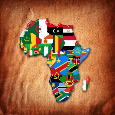 Afrika kıtası bayraklardan yapılmış, Illustration 