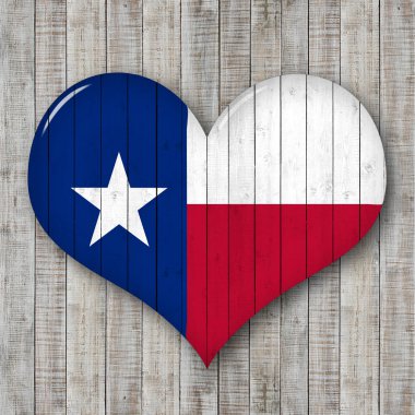 Metin veya görüntüler için kopya alanı ile kalp şeklinde Texas bayrağı 