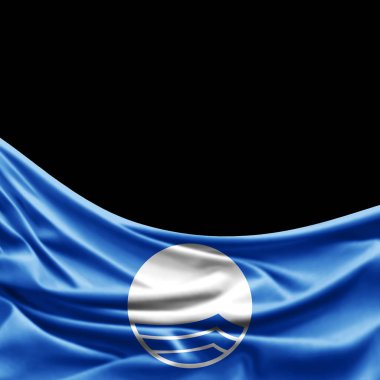 Mavi bayrak ipek - 3d şekil