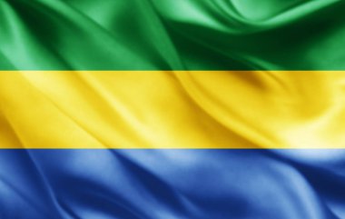 Gabon bayrağı ile kopya alanı metin - 3d çizim için    