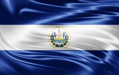 El Salvador bayrakla kopya alanı metin - 3d çizim için    