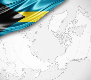 Bahamalar bayrağı ile kopya alanı metin - 3d çizim için    