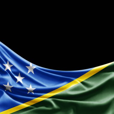 Solomon Adaları bayrağı ile kopya alanı metin - 3d çizim için    