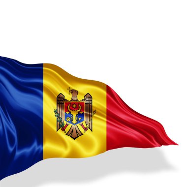 Moldova bayrağı ile kopya alanı metin - 3d çizim için    