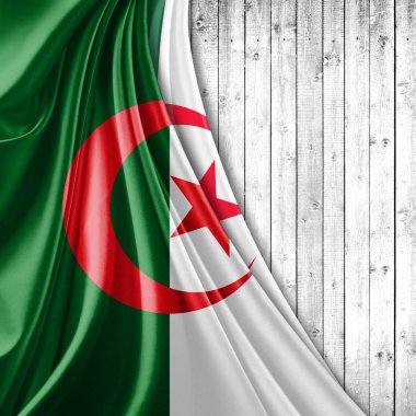 Cezayir bayrağı ile kopya alanı metin - 3d çizim için    