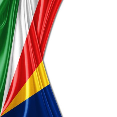 Seyşel Adaları bayrağı ile kopya alanı metin - 3d çizim için    