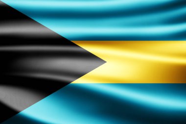 Bahamalar bayrağı ile kopya alanı metin - 3d çizim için    