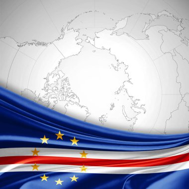 Cape Verde bayrağı ile kopya alanı metin - 3d çizim için    