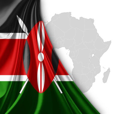 Metin - 3d illüstrasyon kopya alanı olan Kenya'nın bayrağı    