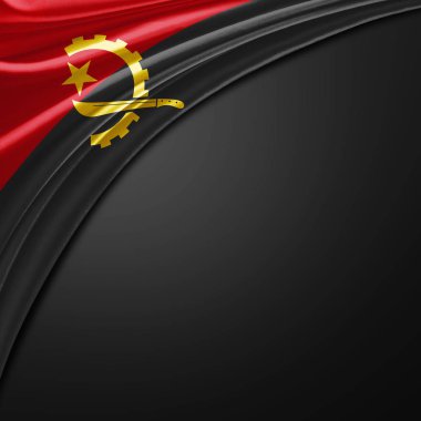 Angola bayrağı ile kopya alanı metin - 3d çizim için    