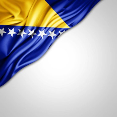 Bosna-Hersek bayrağı ile kopya alanı metin - 3d çizim için    