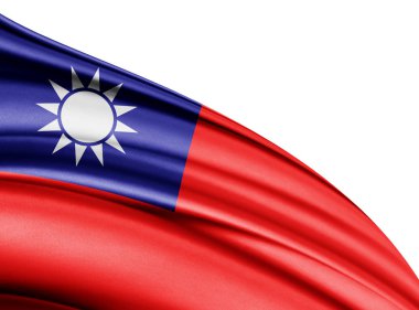 Tayvan bayrağı ile kopya alanı metin - 3d çizim için    