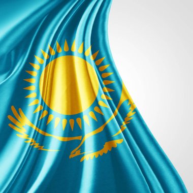 Kazakistan bayrağı ile kopya alanı metin - 3d çizim için    